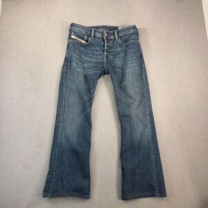 Diesel Zathan Jeans Mens 29x32 (Fits 29x27) Altered Hem Blue Bootcut OR83L